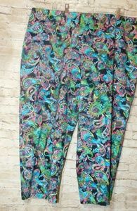 Attyre Crop Pants Size 22W Multicolor Paisley